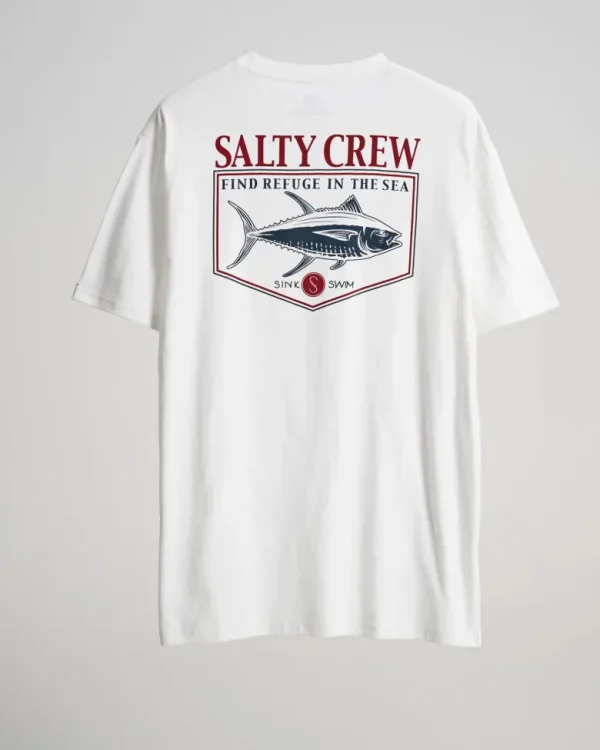 Salty Crew Short Sleeve Shirts Mens|Flies<Angler Standard Tee White