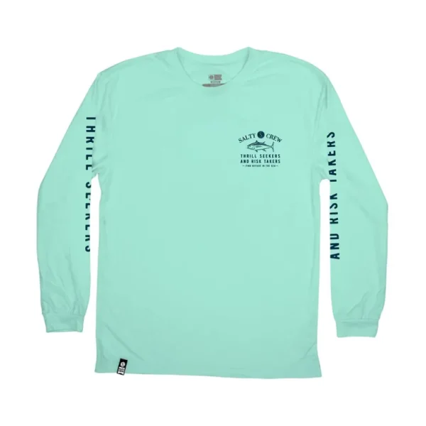 Salty Crew Long Sleeve Shirts Mens|Flies<Fishmonger LS Tech Tee Seafoam