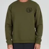 Salty Crew Jackets And Jumpers|Flies<In Fishing We Trust Crew Fleece Army