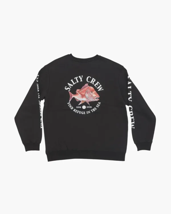 Salty Crew Jackets And Jumpers|Flies<Snap Attack Crew Fleece Jumper Black