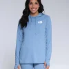 Salty Crew Long Sleeve Shirts Womens|Long Sleeve Shirts Mens<Thrill Seekers Hooded Sunshirt Wmns Marine Blue