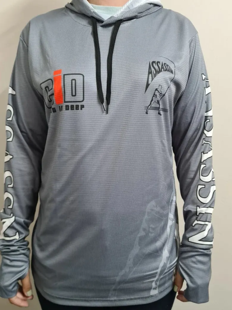 Assassin Long Sleeve Shirts Mens|Flies<Hooded Sunshirt Ifish 10 Year Anniversary