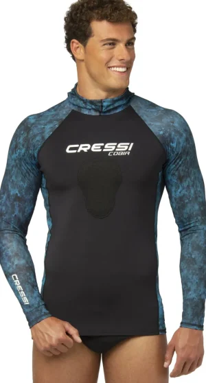 Cressi Dive Wetsuits|Flies<Cobia Hooded Top Long Sleeves 1mm Blue Camo