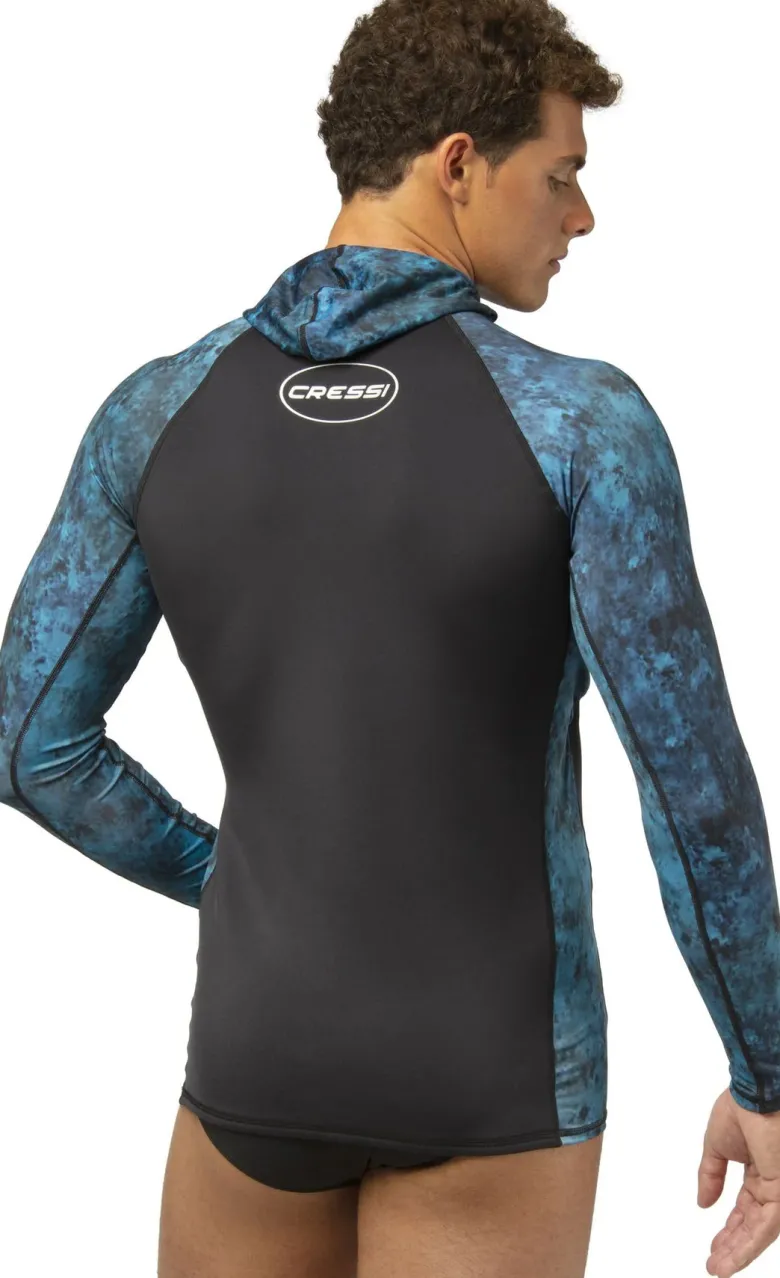 Cressi Dive Wetsuits|Flies<Cobia Hooded Top Long Sleeves 1mm Blue Camo