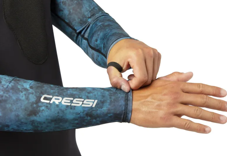 Cressi Dive Wetsuits|Flies<Cobia Hooded Top Long Sleeves 1mm Blue Camo