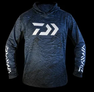 Daiwa Long Sleeve Shirts Mens|Flies<Ripple Hooded Jersey Navy