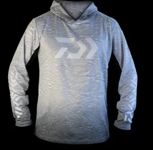 Daiwa Long Sleeve Shirts Mens|Flies<Ripple Hooded Jersey Gray