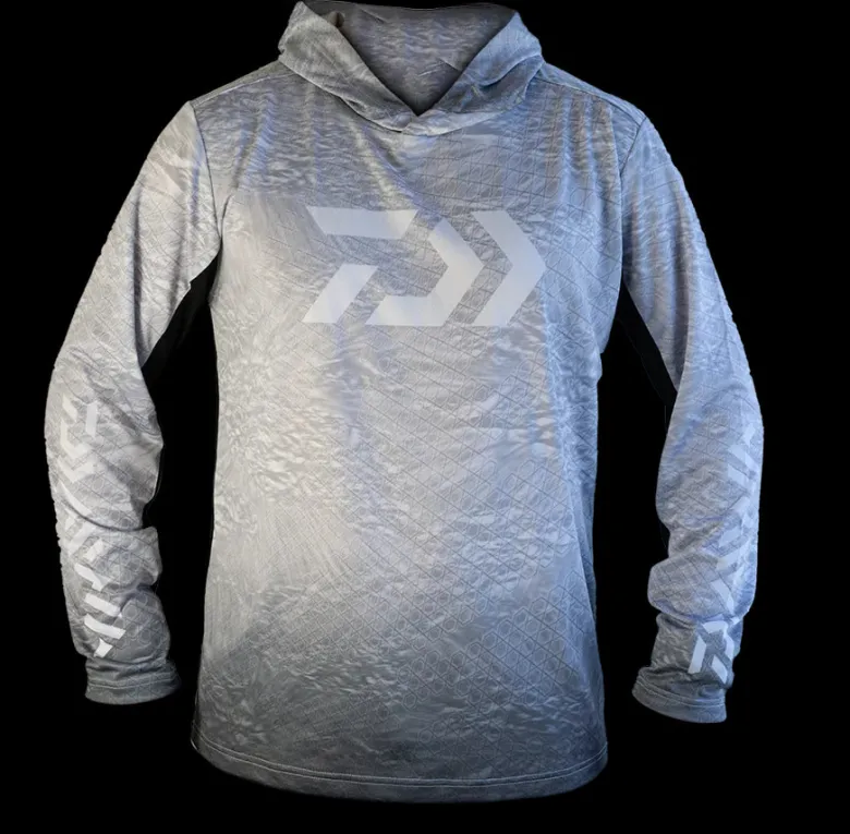 Daiwa Long Sleeve Shirts Mens|Flies<Ripple Hooded Jersey Gray