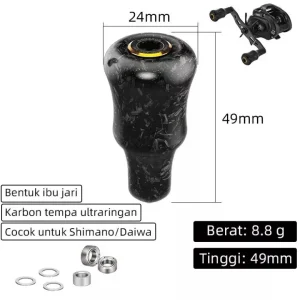 Gomexus Flies|Fishing Reel Parts<Carbon Knob 24mm Black Silver
