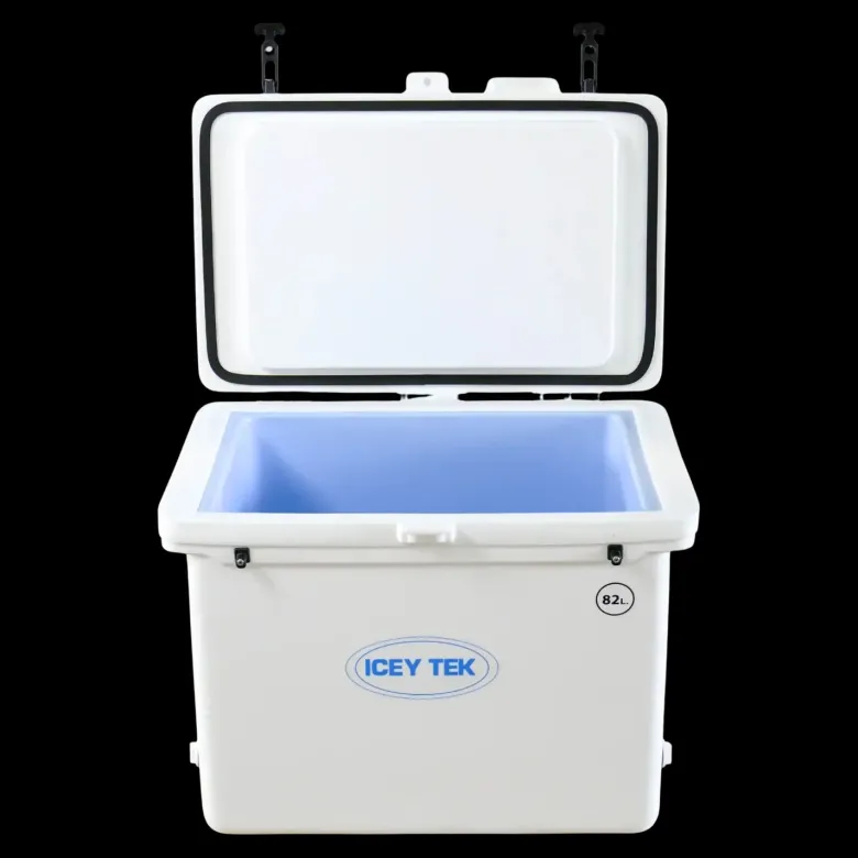Icey Tek Fishing Catch Storage|Flies<82L White Cooler