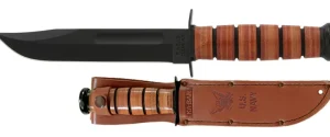 Ka-bar Hunting Knives|Flies<KB1225 Fighting Utility Knife Brown Leather Sheath Straight Edge