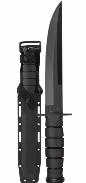 Ka-bar Hunting Knives|Flies<KB1266 Modified Tanto Knife with Black Hard Plastic Sheath Straight Edge
