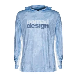 Nomad Long Sleeve Shirts Mens|Flies<Design Hooded Tech Shirt Camo Blue