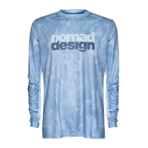 Nomad Long Sleeve Shirts Mens|Flies<Design Tech Shirt Camo Splice Blue