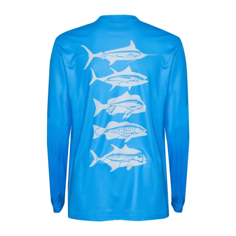 Nomad Long Sleeve Shirts Mens|Flies<Design Tech Shirt Predator Ultra Marine