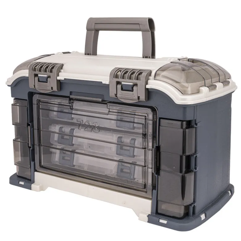 Plano Tackle Boxes And Trays|Flies<728001 Angled System Tackle Box 3600 Blue/Silver