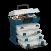 Plano Tackle Boxes And Trays|Flies<4BY 136400 Rack System Hard Tackle Box Blue/Silver