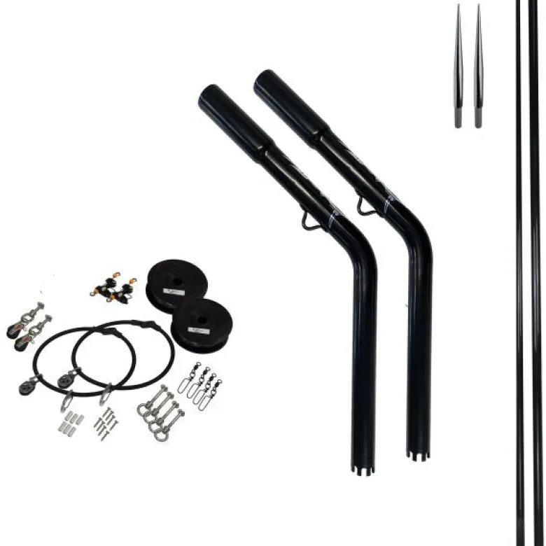 Reelax Boat Outriggers|Flies<Drop In Outrigger 3m Glass Poles Kit Black