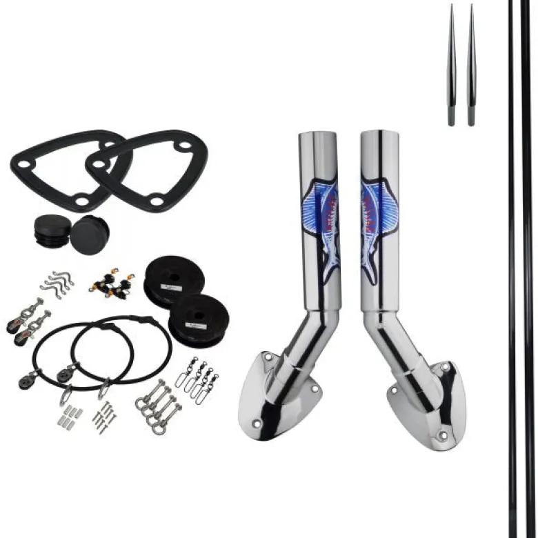 Reelax Boat Outriggers|Flies<Gunnel Mount Outrigger 4.5m 3K Carbon Poles Kit