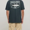 Salty Crew Short Sleeve Shirts Mens|Flies<Angler Standard Tee Coal