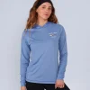 Salty Crew Long Sleeve Shirts Womens|Long Sleeve Shirts Mens<Big Blue Hooded Sunshirt Wmns Blue Dusk