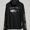 Salty Crew Long Sleeve Shirts Mens|Flies<Big Blue Hooded Sunshirt Mens Black