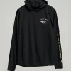 Salty Crew Long Sleeve Shirts Mens|Flies<Big Blue Hooded Sunshirt Mens Black