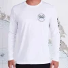 Salty Crew Long Sleeve Shirts Mens|Flies<Blue Crabber LS Sunshirt White