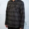 Salty Crew Long Sleeve Shirts Mens|Flies<Boatyard Tech Flannel Evergreen