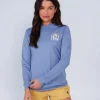 Salty Crew Long Sleeve Shirts Womens|Long Sleeve Shirts Mens<Cruisin Hooded Sunshirt Blue Dusk