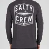 Salty Crew Long Sleeve Shirts Mens|Flies<Fishery LS Tee Charcoal Heather