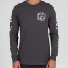 Salty Crew Long Sleeve Shirts Mens|Flies<Fishery LS Tee Charcoal Heather