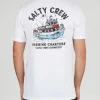 Salty Crew Short Sleeve Shirts Mens|Flies<Fishing Charter Prem SS White