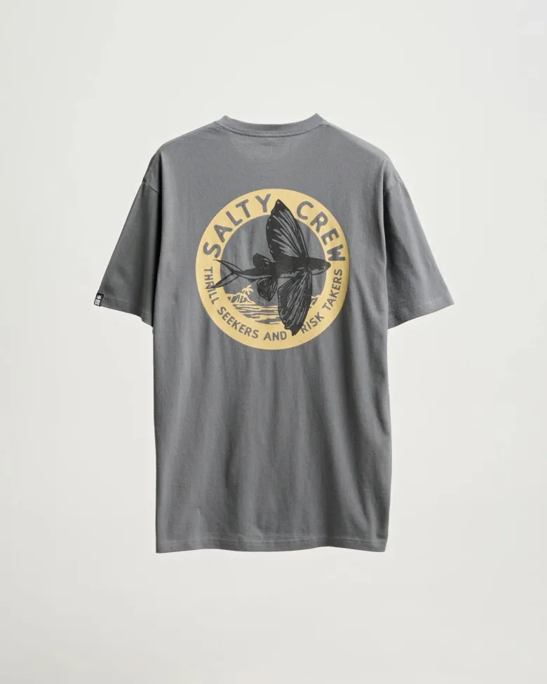 Salty Crew Short Sleeve Shirts Mens|Flies<Fly By Standard SS Tee Charcoal