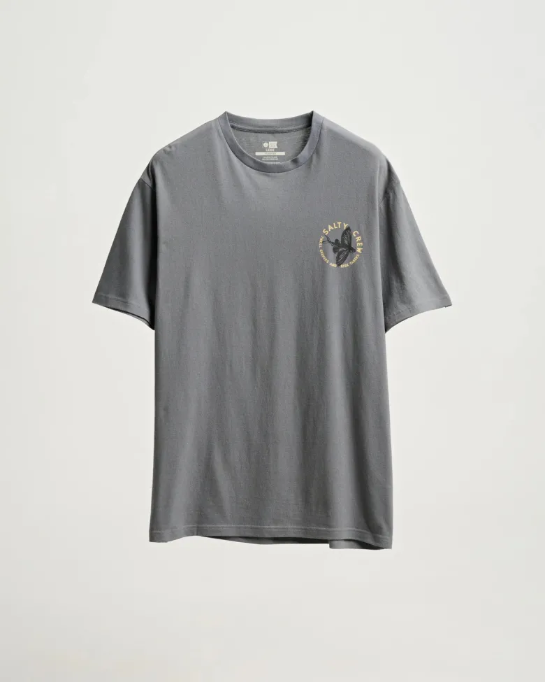 Salty Crew Short Sleeve Shirts Mens|Flies<Fly By Standard SS Tee Charcoal