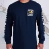 Salty Crew Long Sleeve Shirts Mens|Flies<Ink Slinger Std LS Tee Navy