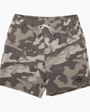 Salty Crew Shorts, Pants And Waders|Flies<Lowtide Elastic Boardshort Camo Tan