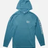 Salty Crew Long Sleeve Shirts Mens|Flies<Mariner Hood Tech Tee Azul Blue