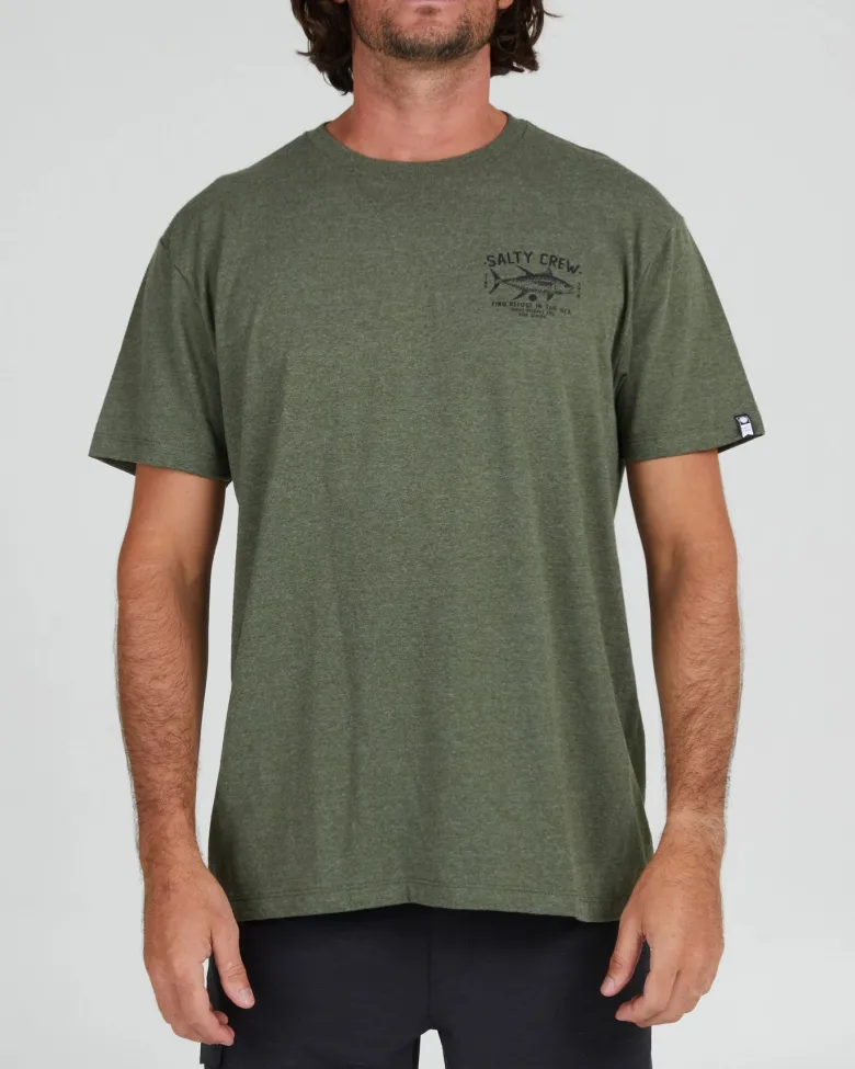 Salty Crew Short Sleeve Shirts Mens|Flies<Market SS Tee Forest Heather