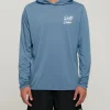 Salty Crew Long Sleeve Shirts Mens|Flies<Snapper Hood Sunshirt Dark Slate