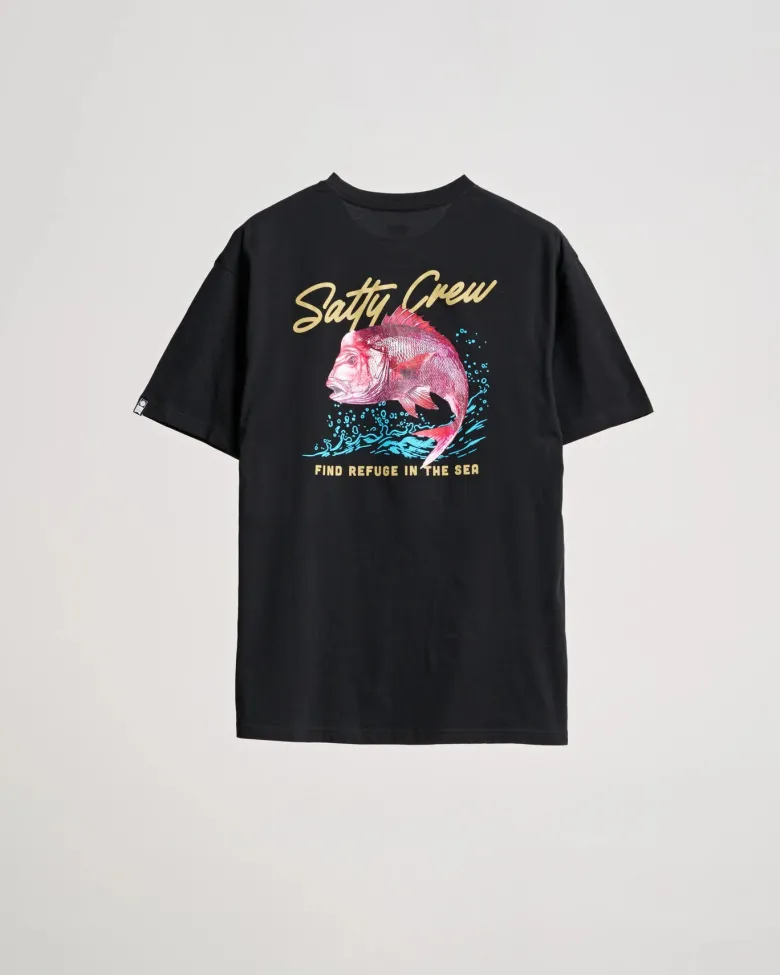 Salty Crew Short Sleeve Shirts Mens|Flies<Snapper Premium SS Tee Black