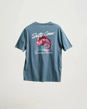 Salty Crew Short Sleeve Shirts Mens|Flies<Snapper Premium SS Tee Slate