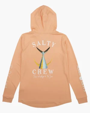 Salty Crew Long Sleeve Shirts Womens|Long Sleeve Shirts Mens<Tailed Hooded Sunshirt Wmns Apricot