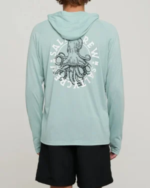 Salty Crew Long Sleeve Shirts Mens|Flies<Tentacles Hood Sunshirt Mackerel