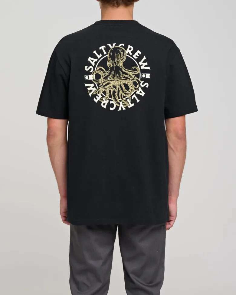 Salty Crew Short Sleeve Shirts Mens|Flies<Tentacles Standard S/S Tee Black