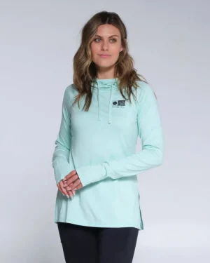 Salty Crew Long Sleeve Shirts Womens|Long Sleeve Shirts Mens<Thrill Seekers Hooded Sunshirt Wmns Seafoam