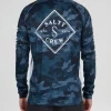 Salty Crew Long Sleeve Shirts Mens|Flies<Tippet Pinnacle LS Blue Camo
