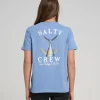 Salty Crew Short Sleeve Shirts Womens|Flies<Womens Tailed Boyfriend Tee Blue Dusk