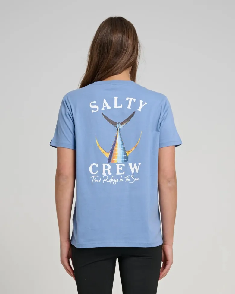 Salty Crew Short Sleeve Shirts Womens|Flies<Womens Tailed Boyfriend Tee Blue Dusk