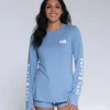 Salty Crew Long Sleeve Shirts Womens|Long Sleeve Shirts Mens<Womens Thrill Seekers Crew Sunshirt Marine Blue